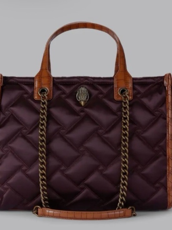 Kurt Geiger Handbags - NWT Kurt Geiger Hoxton Shopper Tote in Deep Plum Quilted Satin